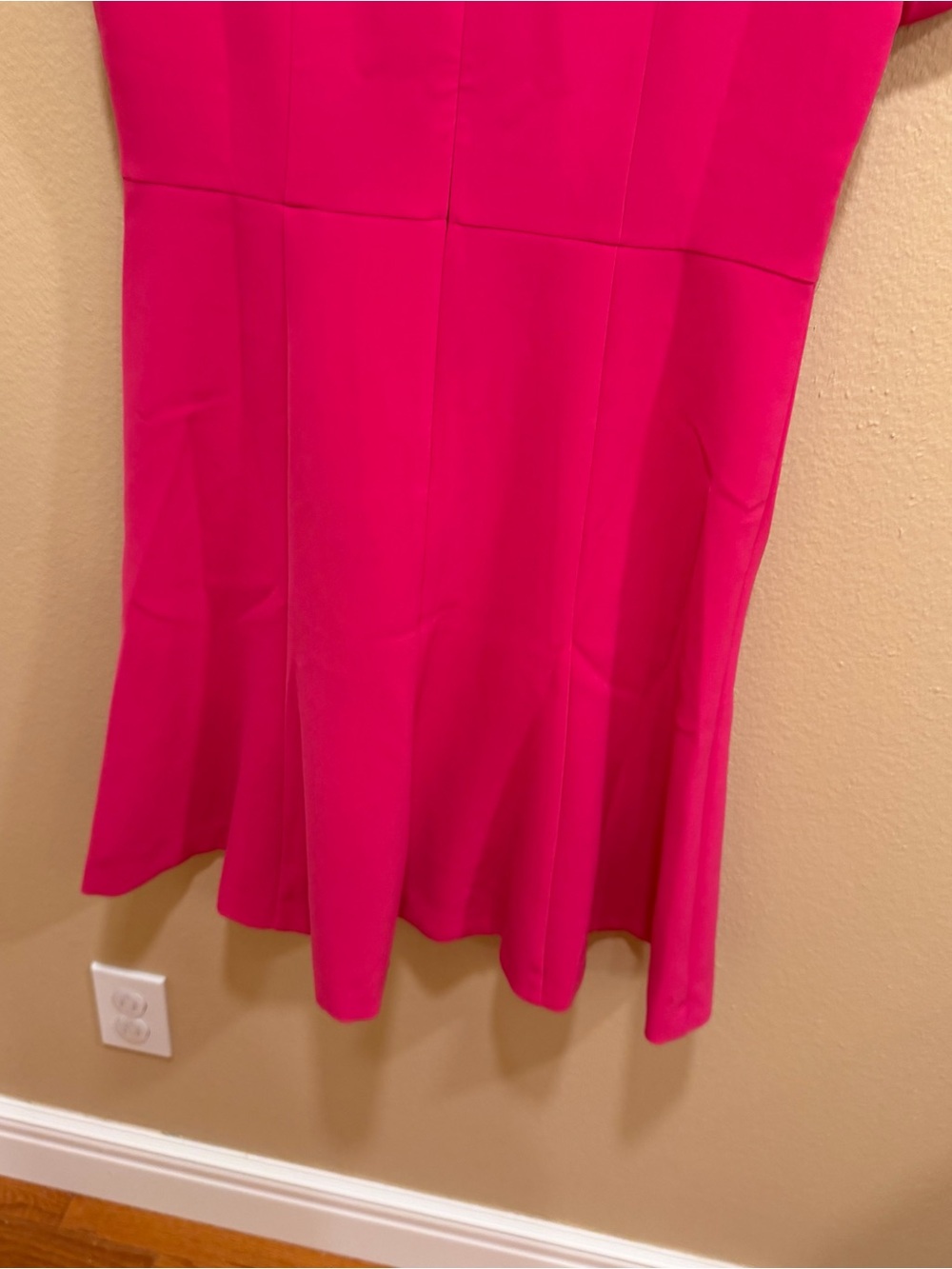 NWT Ann Taylor Women's Short Sleeve Fit-and-Flare Dress in Hot Pink 6 - Picture 6 of 15